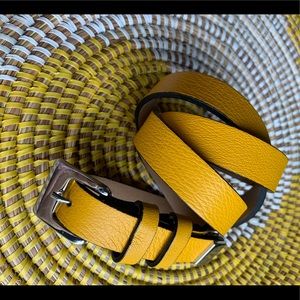 & Other Stories Genuine Leather Yellow Belt